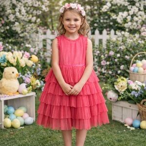 Zhenzi Vibrant Pink Tulle Dress